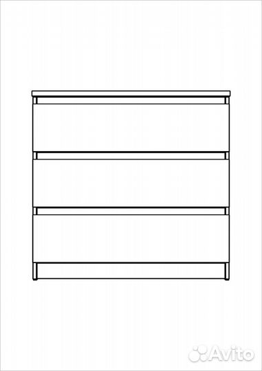 Комод Мальта 3 ящика IKEA