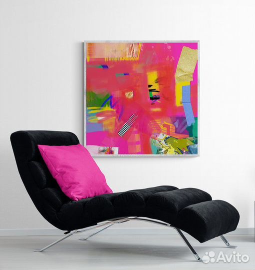 Картина маслом на холсте красная абстракция