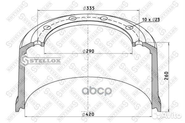 85-00049-SX торм.барабан 420.2x200/215 H260 d