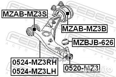 Сайленблок передний переднего рычага (mazda 3 B