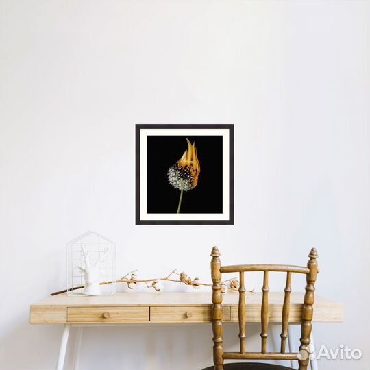 Рисунок карандашом «Одуванчик в огне»