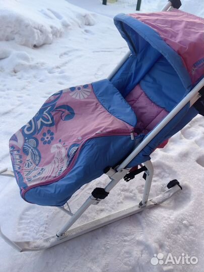 Санки-коляска колесами