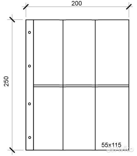 Лист для монет, наград и др