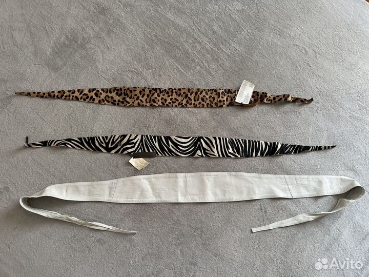 Пояс из натуральной кожи и меха Mango новый