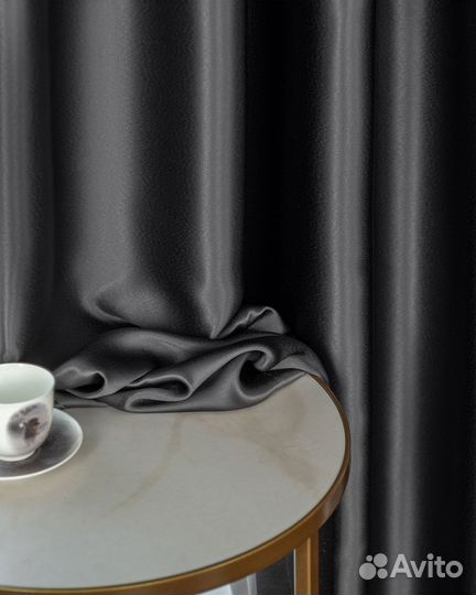 Комплект портьеры глянцевые Аврора Графит шторы