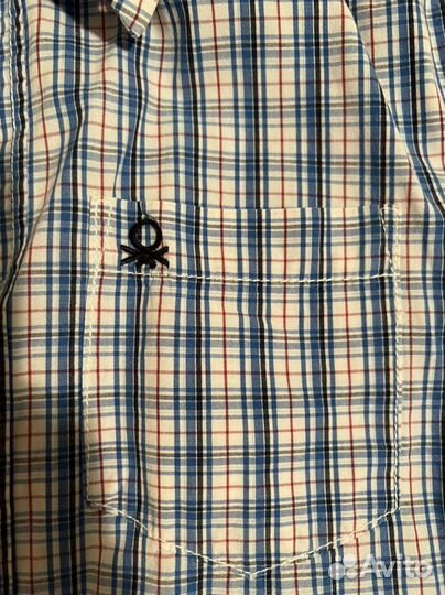 140, х/б, benetton, Рубашка на мальчика