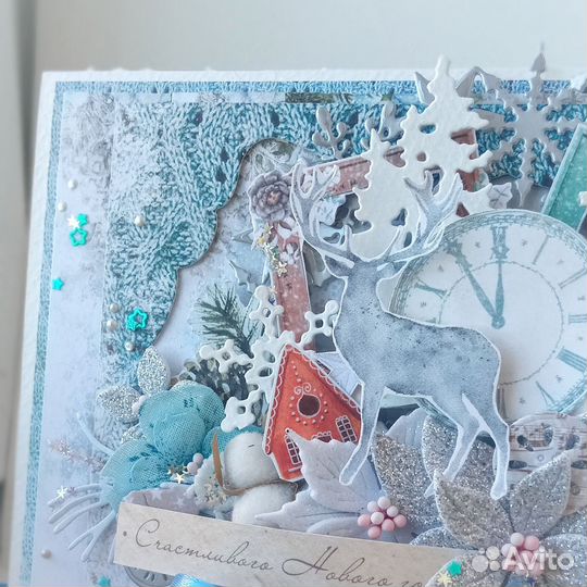 Новогодний конверт с оленем