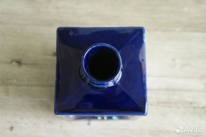 Ваза кобальт фарфор Бронницы СССР