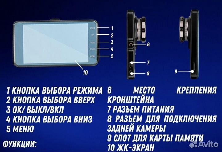 Видеорегистратор с выносной задней камерой