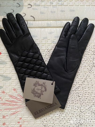 Перчатки новые кожаные Eleganzza размер 7