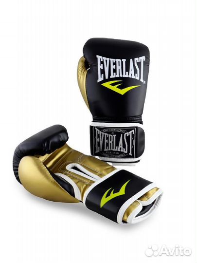 Перчатки для бокса Everlast черно-золотые (10 oz)