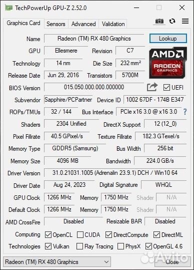 Radeon rx 480 4gb