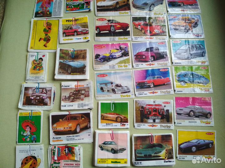 Вкладыши от жвачек и карточки