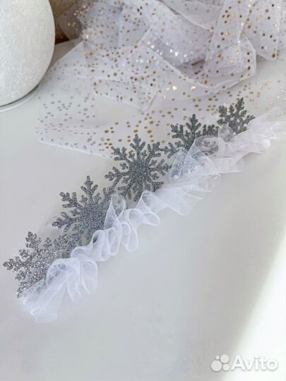 Повязка на голову снежинка