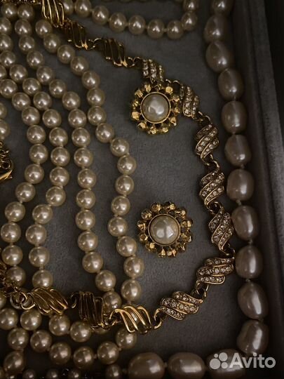 Винтаж. Колье Napier. 42 см позолота стразы