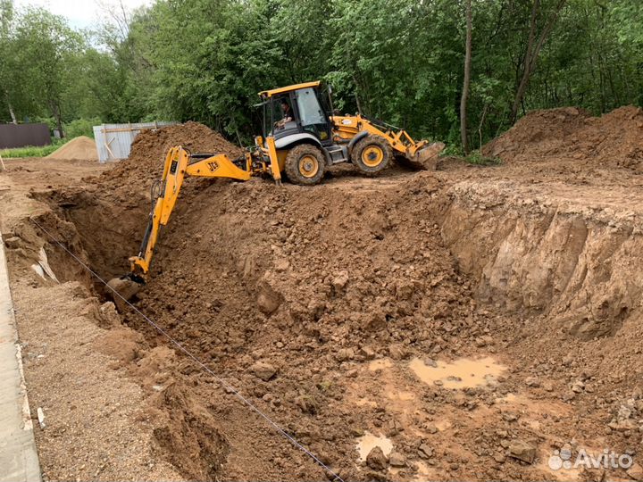 Экскаватор-погрузчик JCB(гидромолот, ямобур, вилы)