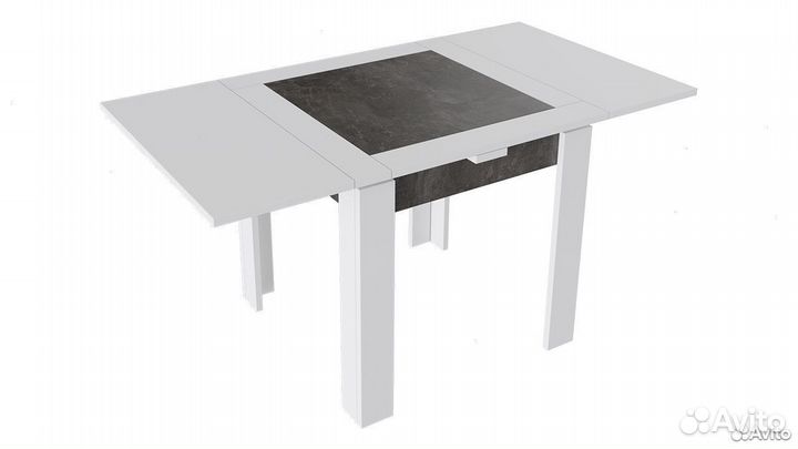 Стол Хьюстон раздвижной Белый/Ателье темный тип 3