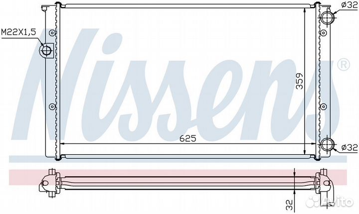 Радиатор охлаждения двс VW golf (1992) 1.8