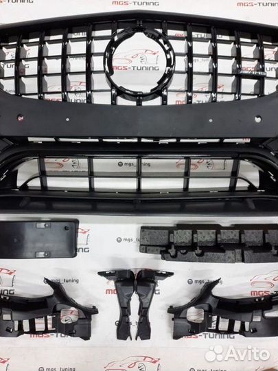 Бампер C63 Edition 1 с решеткой на W205 Рест Black