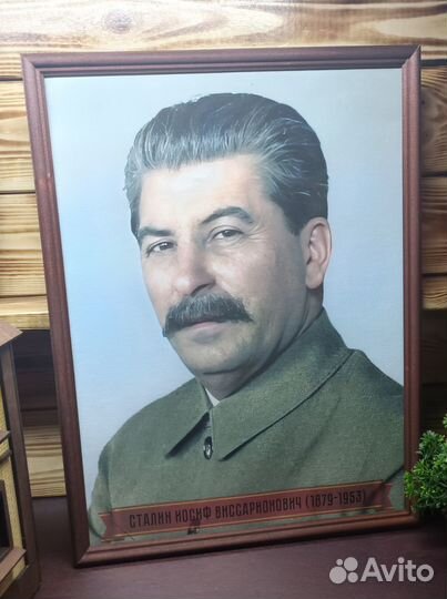 Портрет Сталина на хлопковом холсте