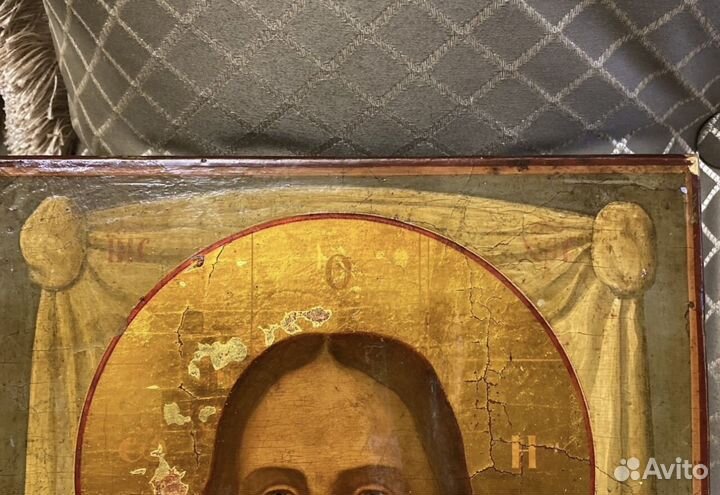 Старинная икона Спаситель 19 век