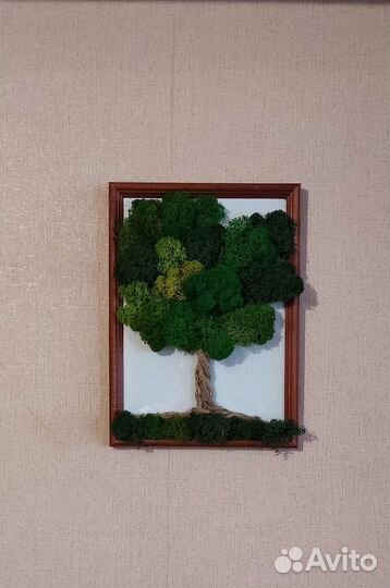 Картина из стабилизированного мха. 