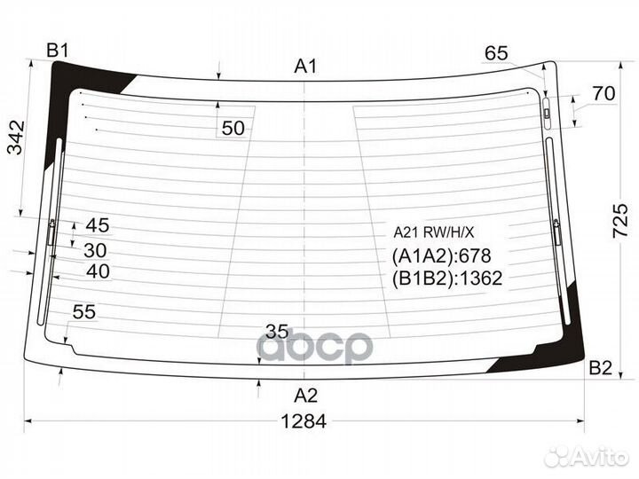 Стекло заднее с обогревом chery fora 06-10 A21