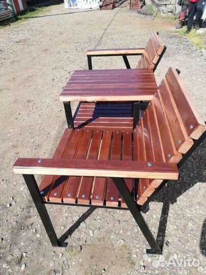 Скамейка садовая со столиком