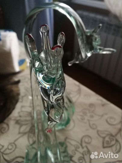 Лебедь стекло статуэтка
