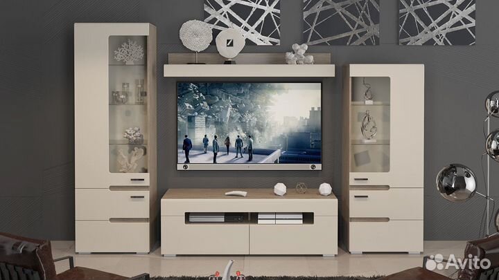 Модульная гостиная Фьюжн Бежевый