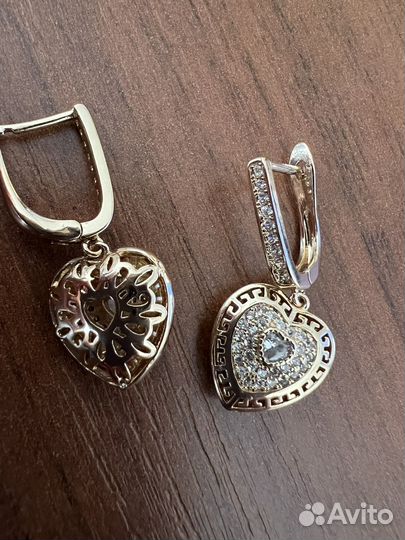 Серьги сердечки