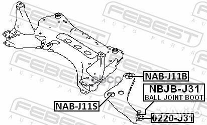 Сайлентблок передний переднего рычага nabj11S