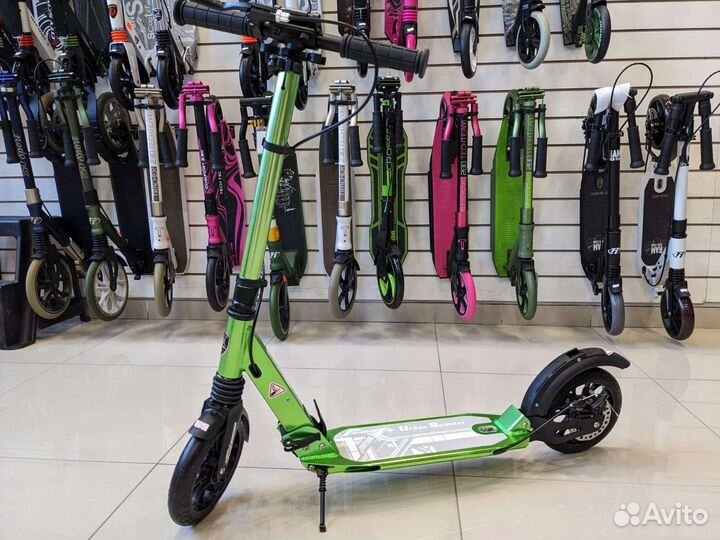 Самокат Urban Scooter с дисковым тормозом, зеленый