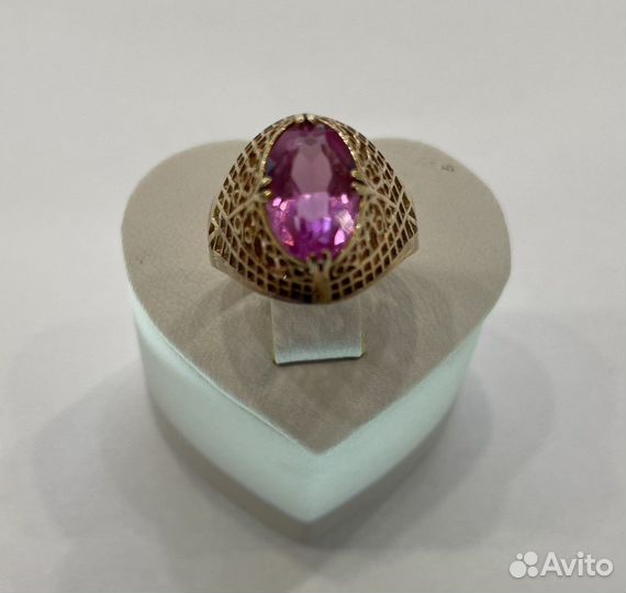 Золотое кольцо с рубином (корунд) СССР