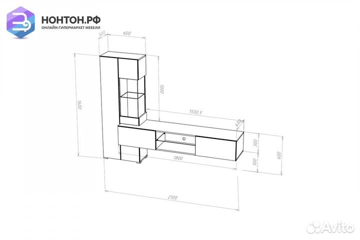 Шкаф навесной point Тип-70 дуб вотан / черный глян
