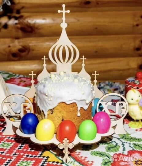 Пасхальная подставка под яйца и кулич