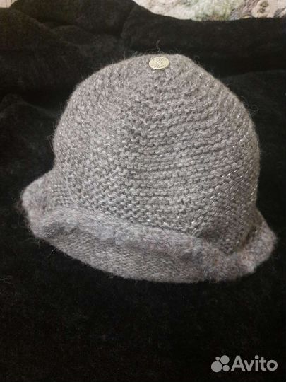 Шапка ушанка женская вязаная зимняя