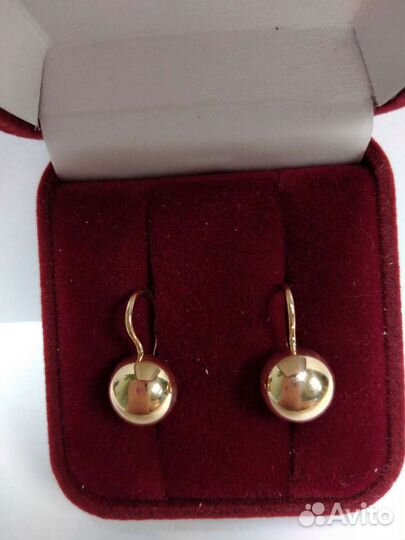 Золотые серьги 583 пробы СССР