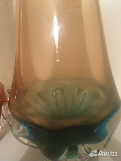 Ваза хрусталь стекло бронза СССР Индия Bohemia