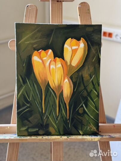 Картина маслом на холсте цветы