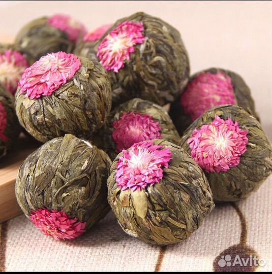 Зелёный связанный чай бу бу гао шэн