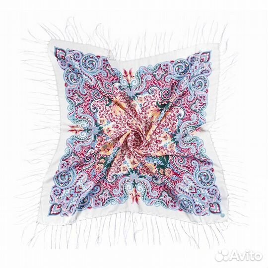 Русский народный платок Морозко кремовый