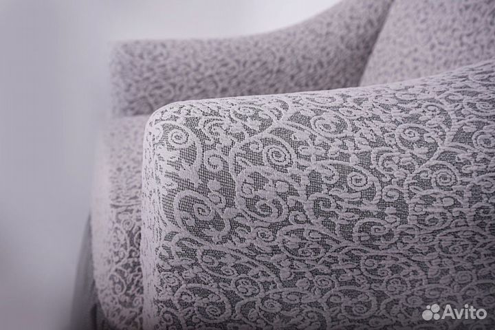 Чехол на диван и два кресла жаккард, Молочный