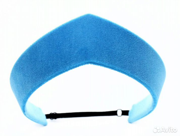 Трендовый голубой бархатный ободок