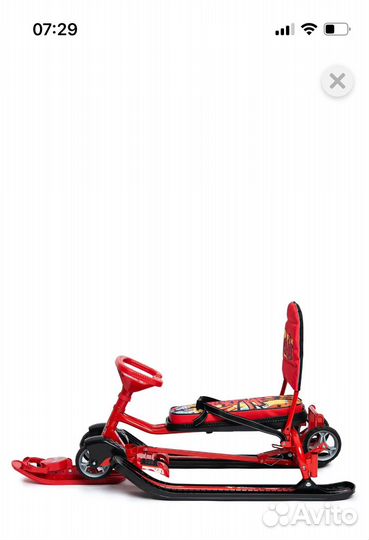 Детский снегокат с ручкой и колесами бу