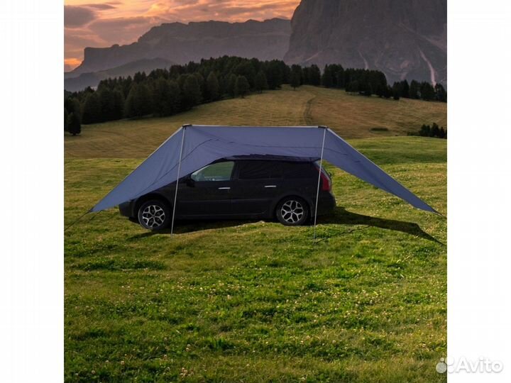 Маркиза/Тент на крышу автомобиля 3 стенки Серая