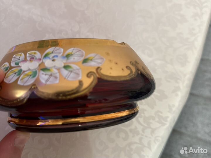 Пепельница богемия bohemia чешская лепка красная