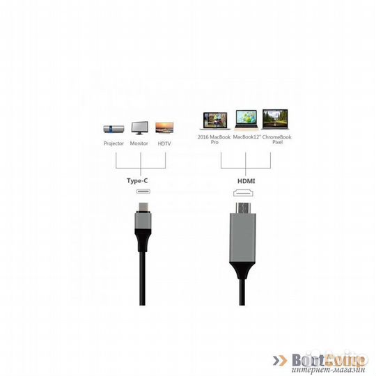 Кабель-Переходник USB Type-C - hdmi KS-is (KS-375)