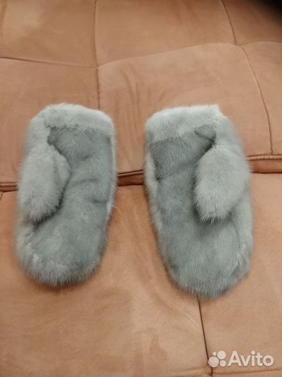 Шапка женская норковая + норковые варежки