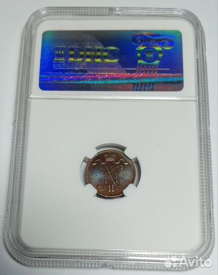 1 пенни 1911. Для Финляндии Слаб. MS 64 BN